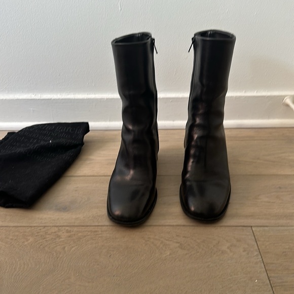 PEDRO GARCIA “Marise” black leather boot block heel calf round toe 39.5 - Picture 5 of 10